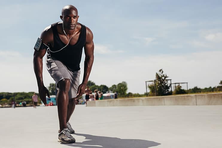 Fit Man Getting Ready To Go For A Run