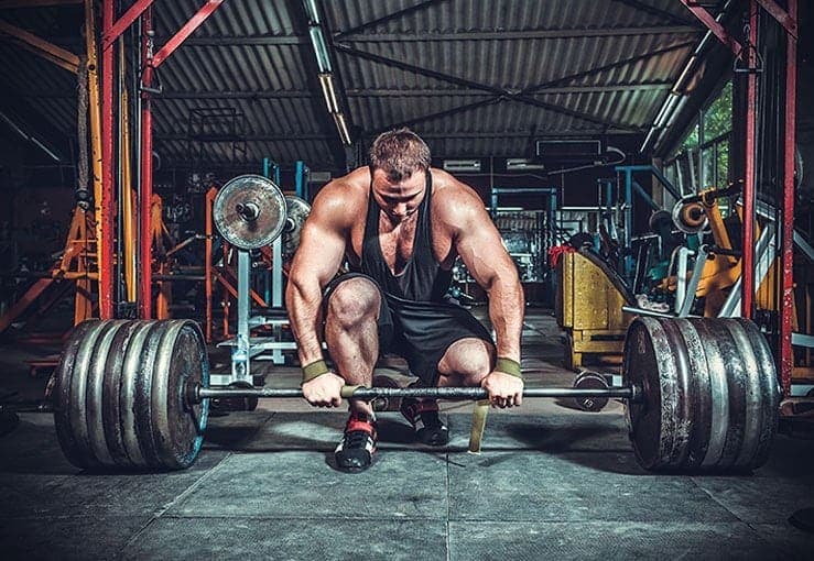 Powerlifter Setting Up A Deadlift